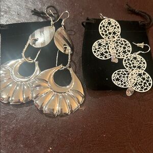 Elegant Silver Dangle Earrings Set